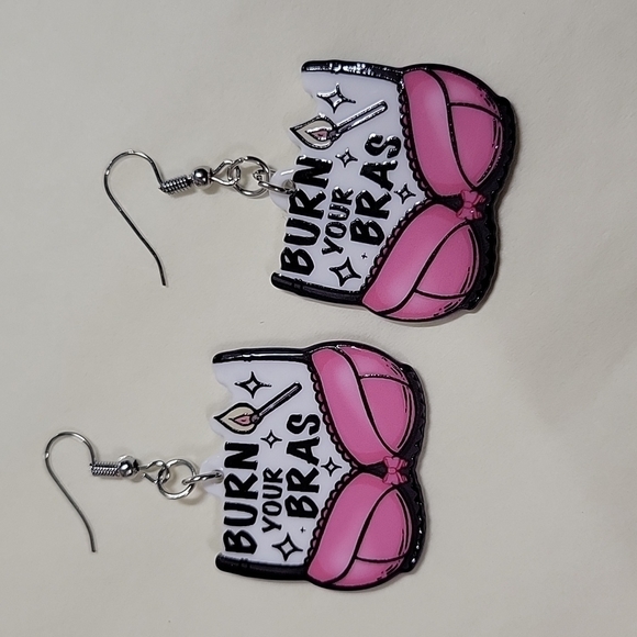 Burn Your Bras Drop Earrings - Picture 6 of 7